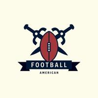 vector Amerikaans Amerikaans voetbal wijnoogst logo met zwaard sjabloon illustratie ontwerp
