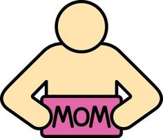 vrouwen dag, naambord, mama, Mens kleur icoon vector