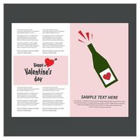 gelukkig valentijnsdag dag illustratie van liefde valentijnsdag dag reeks groet kaart poster folder banier ontwerp vector