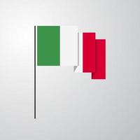 Italië golvend vlag creatief achtergrond vector