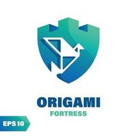 origami vesting logo vector