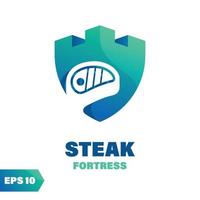 steak vesting logo vector