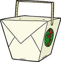 tekenfilm afhaalmaaltijd voedsel doos vector