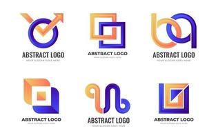 oranje en blauwe abstracte logo-collectie vector