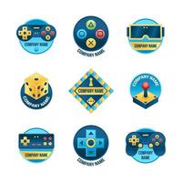 kleurrijke gradiënt gaming-logo set vector