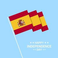 Spanje onafhankelijkheid dag typografisch ontwerp met vlag vector