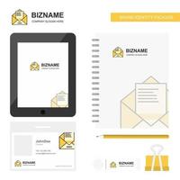 brief bedrijf logo tab app dagboek pvc werknemer kaart en USB merk stationair pakket ontwerp vector sjabloon