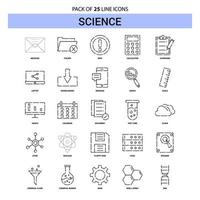wetenschap lijn icoon reeks 25 stippel schets stijl vector