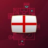 Engeland vlag voor 2022 Amerikaans voetbal kop toernooi. geïsoleerd nationaal team vlag met meetkundig elementen voor 2022 voetbal of Amerikaans voetbal vector illustratie