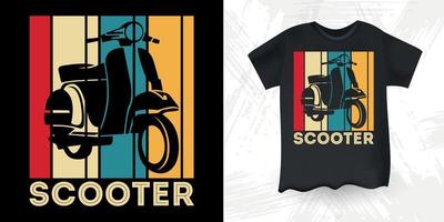 grappig scooter motor retro wijnoogst scooter t-shirt ontwerp vector