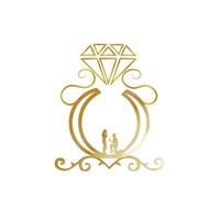 diamant ring logo vrij vector