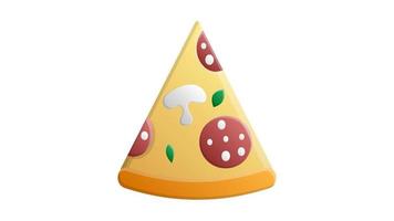 plak van pizza Aan een wit achtergrond, vector illustratie. pizza gevuld met worst, spek, paddestoelen, kaas en kruiden. heerlijk snel voedsel, snel en calorierijk voedsel. ongezond tussendoortje