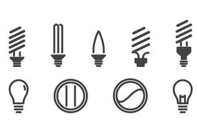 Gloeilampen Icons Set vector