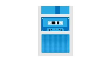oud retro wijnoogst hipster stem opnemer met muziek- audio plakband cassette voor stem opname van jaren 70, jaren 80, jaren 90. mooi blauw icoon. vector illustratie