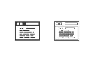 web bladzijde pictogrammen vlak ontwerp of web bladzijde pictogrammen. 2 stijl van web bladzijde pictogrammen geïsoleerd Aan wit achtergrond. vector