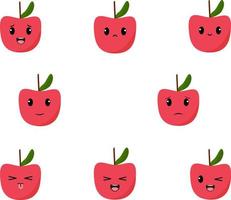 vlak ontwerp vector illustratie van rood appels met wit achtergrond