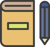 boek, pen kleur icoon vector