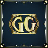 eerste brief gg Koninklijk luxe logo sjabloon vector