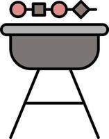 barbecue kleur icoon vector