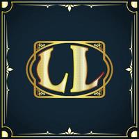 eerste brief ll Koninklijk luxe logo sjabloon vector