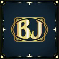 eerste brief bj Koninklijk luxe logo sjabloon vector