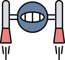 ruimteschip, vlieg, ruimte kleur icoon vector