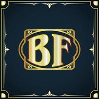 eerste brief bf Koninklijk luxe logo sjabloon vector