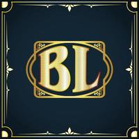 eerste brief bl Koninklijk luxe logo sjabloon vector