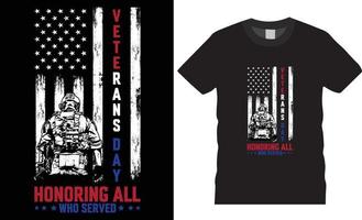 typografie veteranen dag creatief t-shirt ontwerp vector