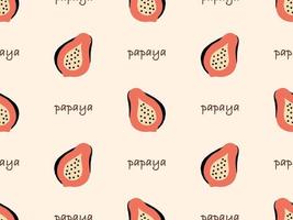 papaja tekenfilm karakter naadloos patroon Aan oranje achtergrond vector
