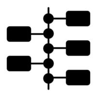 een icoon ontwerp van stroomschema, solide icoon vector