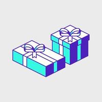 Kerstmis cadeaus presenteert isometrische vector icoon illustratie