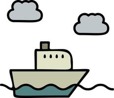 schip, zee kleur icoon vector