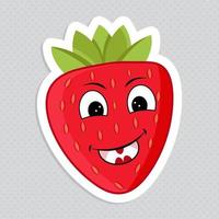 schattig grappig fruit sticker vector