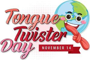 Internationale tong twister dag logo ontwerp vector