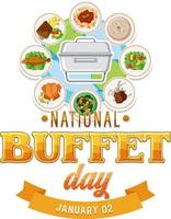 nationaal buffet dag icoon vector