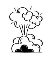 illustratie van explosie en rook voor strips. retro ontwerp element. vector tekening illustratie
