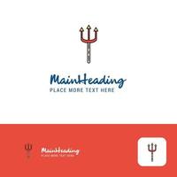 creatief drietand logo ontwerp vlak kleur logo plaats voor slogan vector illustratie