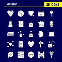 Valentijn solide glyph icoon pak voor ontwerpers en ontwikkelaars pictogrammen van geschenk hart liefde romantisch Valentijn bal hart liefde vector