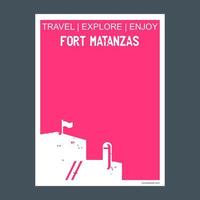 fort matanzas Augustine Verenigde Staten van Amerika monument mijlpaal brochure vlak stijl en typografie vector