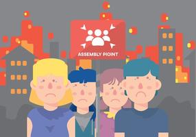 Sad Kinderen Op Assembly Point vector