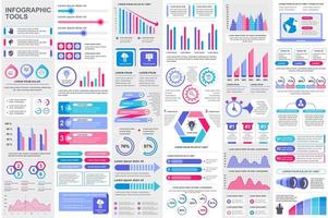 kleurrijke infographic elementen data visualisatie bundel vector