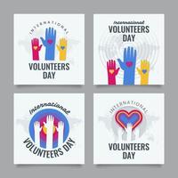 vrijwilligersdag kaarten collectie vector