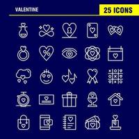 Valentijn lijn icoon pak voor ontwerpers en ontwikkelaars pictogrammen van fles liefde romantisch Valentijn liefde geschenk hart Valentijn vector