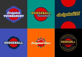 Gratis Dodgeball Badges Vector Pack