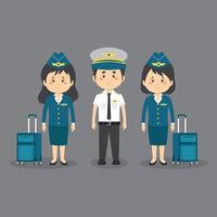 piloot en stewardess karakters vector