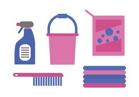 Pink Cleaning Supplies Vectors