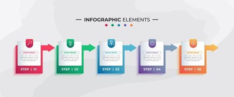 kleurrijke label en pijl infographic elementen voor het bedrijfsleven vector