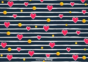 Vector Liefde patroon met hartjes en Strepen