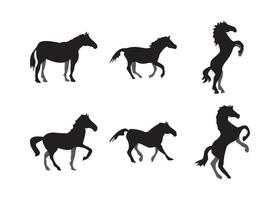 paard silhouet set vector